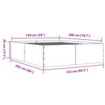 vidaXL Cadre de lit sans matelas chêne marron 150x200 cm