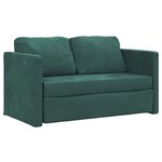vidaXL Canapé-lit 2 en 1 vert foncé 122x204x55 cm velours