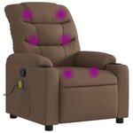 vidaXL Fauteuil de massage inclinable Marron Tissu
