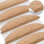 vidaXL Tapis d'escalier auto-adhésifs 15 Pièces Beige 80 x 24 5 x 3 5 cm