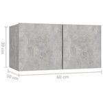 vidaXL Meubles TV suspendus 3 Pièces Gris béton 60x30x30 cm