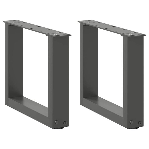 vidaXL Pieds de table basse en U 2 pièces Anthracite 40 x (30-31) cm Acier