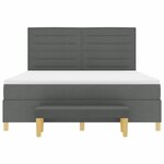 vidaXL Lit à ressorts avec matelas Gris foncé 180 x 200 cm tissu