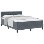 vidaXL Lit à ressorts avec matelas Gris foncé 140 x 190 cm Velours