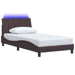 vidaXL Cadre de lit sans matelas marron foncé 100x200 cm tissu