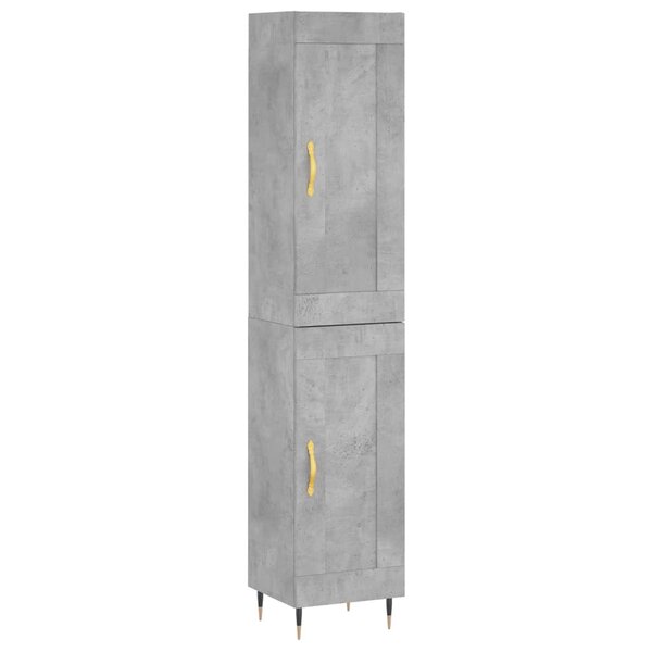 vidaXL Buffet haut Gris béton 34 5x34x180 cm Bois d'ingénierie