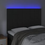 vidaXL Tête de lit à LED Noir 144x5x118/128 cm Velours