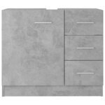 vidaXL Armoire d'évier Gris béton 63x30x54 cm Aggloméré