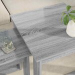 vidaXL Ensemble de tables basses 2 Pièces Gris Sonoma Bois d'ingénierie