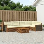 vidaXL Ensemble de canapés d'extérieur 6 Pièces Naturel et Crème