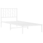 vidaXL Cadre de lit métal sans matelas avec tête de lit blanc 80x200cm