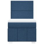 vidaXL Sommier à lattes de lit avec matelas Bleu 90x200 cm Tissu