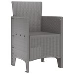 vidaXL Chaises de jardin 4 Pièces Gris clair 53 x 49 x 85 cm Plastique