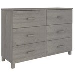 vidaXL Buffet HAMAR Gris clair 113x40x80 cm Bois massif de pin