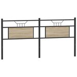vidaXL Tête de lit chêne sonoma 180 cm bois d'ingénierie et acier