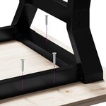 vidaXL Table basse cadre en Y 90x90x45 cm bois de pin massif et fonte
