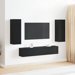 Ensemble de meubles TV vidaXL 4 pièces mural chêne noir en bois