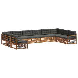 vidaXL Ensembles de canapés avec coussin 11 Pièces Naturel et Anthracite