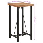 vidaXL Table de bar 55x55x107 cm bois massif d'acacia et fer
