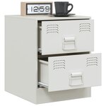 vidaXL Tables de chevet 2 Pièces blanc 34 5x39x44 cm acier