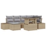 vidaXL Ensemble de canapé de jardin 7 Pièces beige et gris clair
