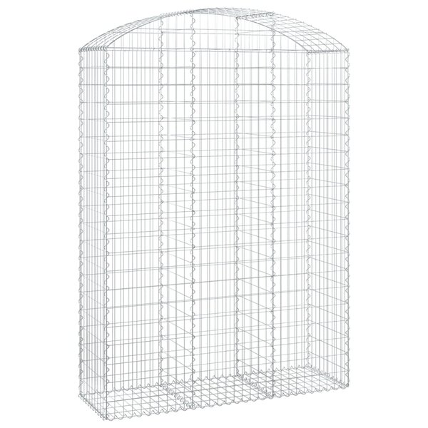 vidaXL Panier de gabions arqué 150x50x200/220 cm Fer galvanisé