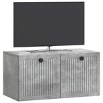 vidaXL Meuble TV mural Gris béton 59 5 x 31 x 30 cm Bois d'ingénierie