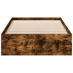 vidaXL Cadre de lit et tiroirs chêne fumé 75x190 cm bois d'ingénierie