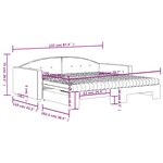 vidaXL Lit de jour et gigogne et matelas gris foncé 100x200 cm velours
