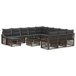 vidaXL Ensemble de canapé de jardin 13 Pièces Gris polyrotin