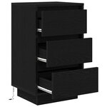vidaXL Table de chevet avec lumières LED noir 38x34x65 cm