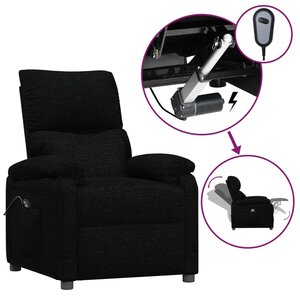 vidaXL Fauteuil inclinable électrique Noir Tissu