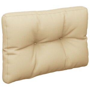 vidaXL Coussin de palette beige 50x40x12 cm tissu