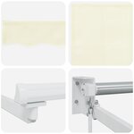 vidaXL Store rétractable manuel avec LEDs Crème et Blanc 4 x 2 m
