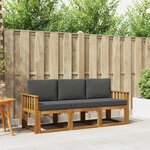 vidaXL Ensemble de canapés d'extérieur 3 Pièces Naturel et Anthracite