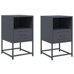 vidaXL Tables de chevet 2 Pièces anthracite 36x39x60 5 cm acier