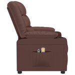 vidaXL Fauteuil de massage électrique Marron Similicuir