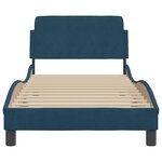 vidaXL Cadre de lit avec tête de lit Dover bleu 90x200 cm velours