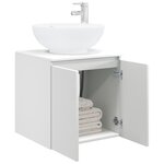 vidaXL Vanité de lavabo mural Blanc 49 5 x 44 5 x 65 cm
