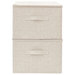 vidaXL Boîtes de rangement 2 Pièces Tissu 43x34x23 cm Crème