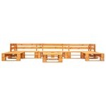 vidaXL Canapés de jardin palette 6 Pièces Bois Marron miel