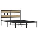vidaXL Cadre de lit en métal sans matelas chêne sonoma 120x200 cm