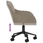 vidaXL Chaise pivotante de bureau Gris clair Velours