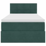 vidaXL Lit de Rangement avec matelas Vert foncé 90 x 200 cm Velours