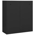 Armoire de bureau avec étagère réglable rangement 90 x 40 x 102 cm design moderne en acier anthracite 02_0046906