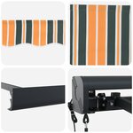 vidaXL Auvent Rétractable Vert et blanc 400 ×350 cm tissu
