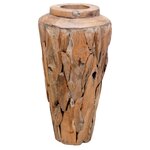 Vidaxl vase de décoration 40 x 60 cm bois de teck solide