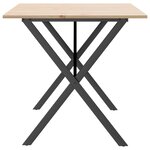 vidaXL Table à manger cadre en X 160x80x75 cm bois de pin massif acier