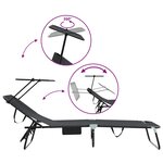 vidaXL Chaise longue pliante 2 Pièces Noir 56 x 190 x 81cm tissu