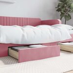 vidaXL Tiroirs de lit 2 Pièces rose bois d'ingénierie et velours